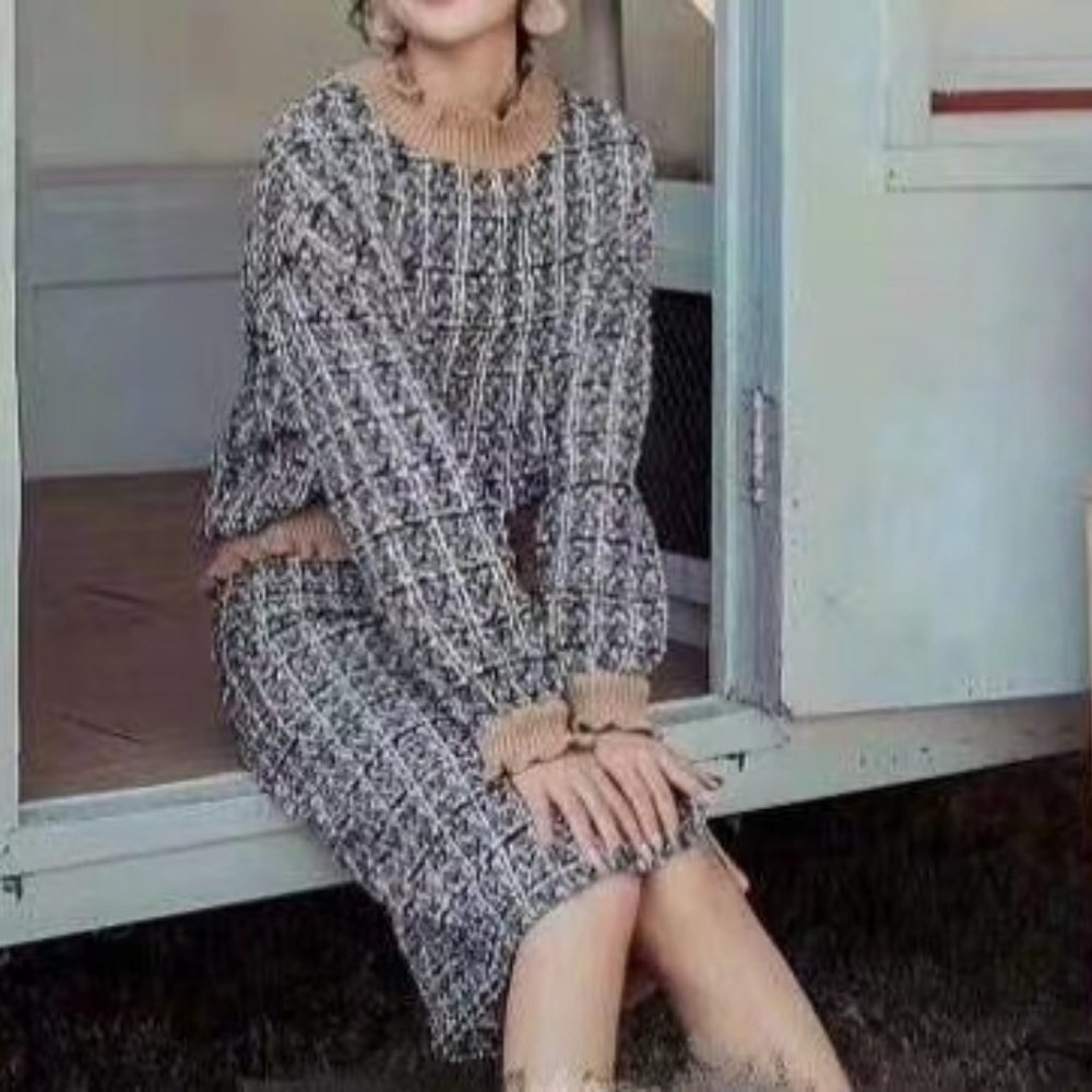 Korean Fashion-Soft Tweed Top + Skirt Set